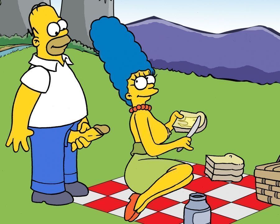Homer e Marge trepando no parque